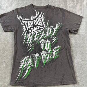Tapout MPS Shirt Mens Medium Gray Ready To Battle MMA Y2K Grunge Punk Rock